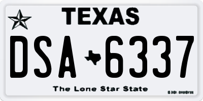 TX license plate DSA6337