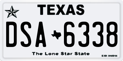 TX license plate DSA6338