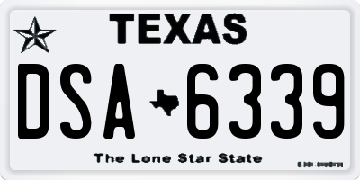 TX license plate DSA6339