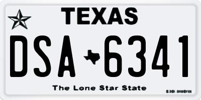 TX license plate DSA6341