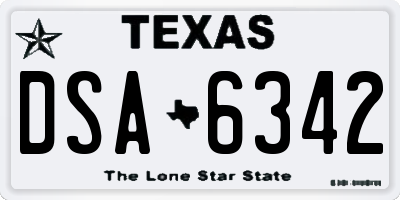 TX license plate DSA6342