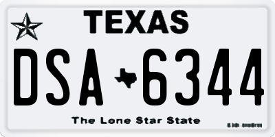 TX license plate DSA6344