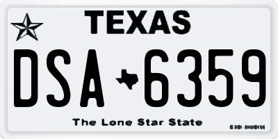 TX license plate DSA6359