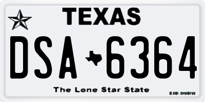 TX license plate DSA6364