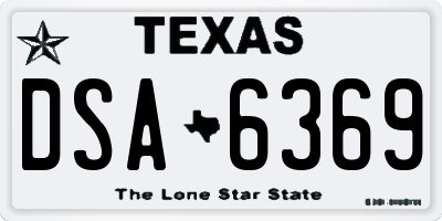 TX license plate DSA6369