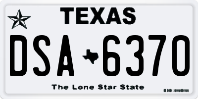 TX license plate DSA6370