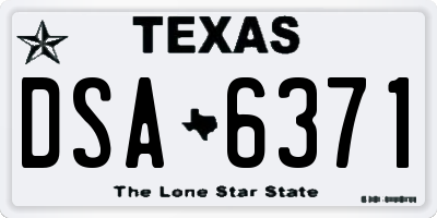 TX license plate DSA6371
