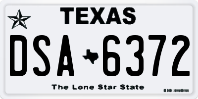 TX license plate DSA6372