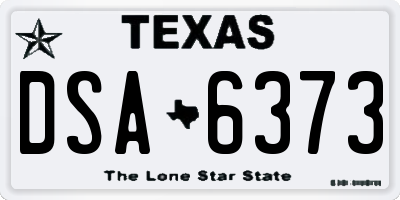 TX license plate DSA6373