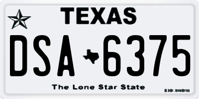 TX license plate DSA6375