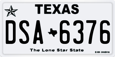 TX license plate DSA6376