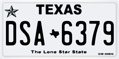 TX license plate DSA6379