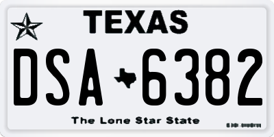 TX license plate DSA6382