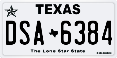 TX license plate DSA6384
