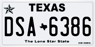 TX license plate DSA6386