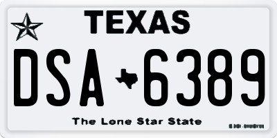 TX license plate DSA6389