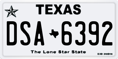 TX license plate DSA6392