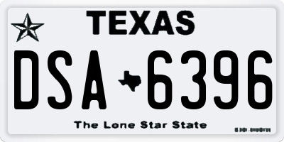 TX license plate DSA6396