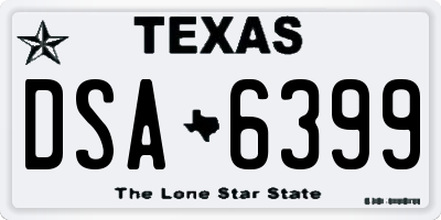 TX license plate DSA6399