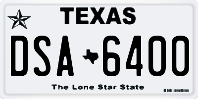 TX license plate DSA6400