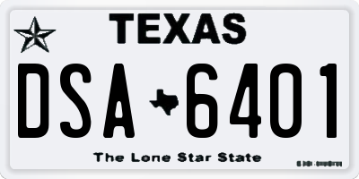 TX license plate DSA6401