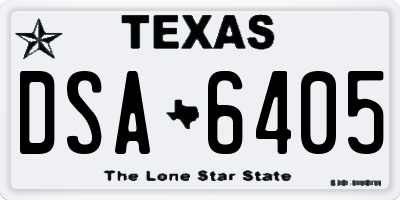 TX license plate DSA6405