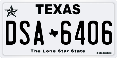 TX license plate DSA6406