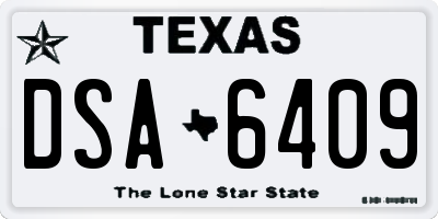 TX license plate DSA6409
