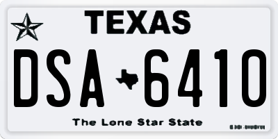TX license plate DSA6410