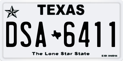 TX license plate DSA6411