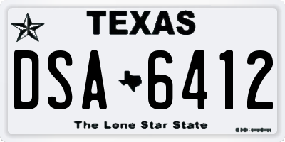 TX license plate DSA6412