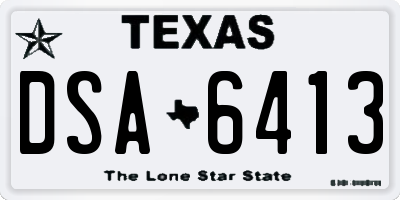 TX license plate DSA6413