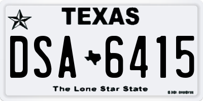 TX license plate DSA6415