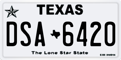 TX license plate DSA6420