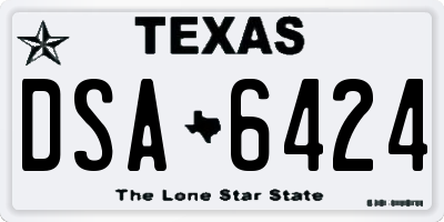 TX license plate DSA6424