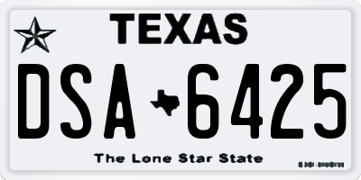 TX license plate DSA6425
