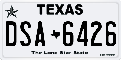 TX license plate DSA6426