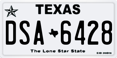 TX license plate DSA6428