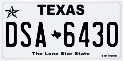 TX license plate DSA6430