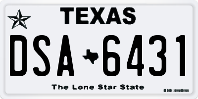 TX license plate DSA6431