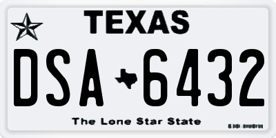 TX license plate DSA6432