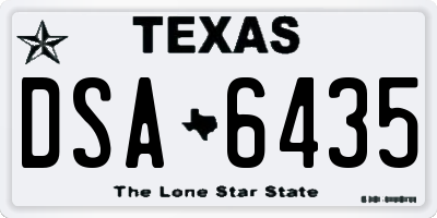 TX license plate DSA6435