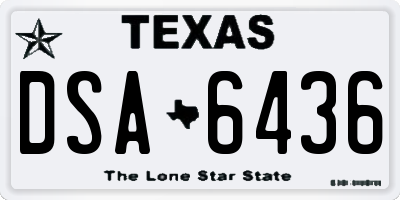 TX license plate DSA6436