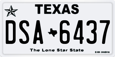 TX license plate DSA6437