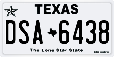 TX license plate DSA6438
