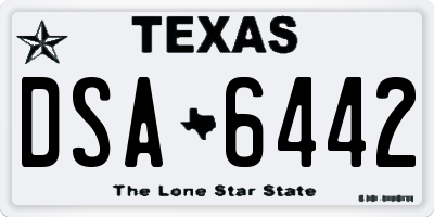 TX license plate DSA6442