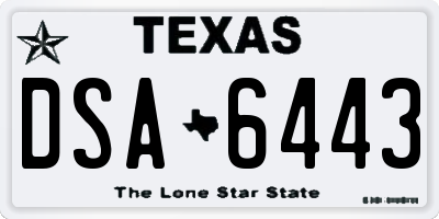 TX license plate DSA6443