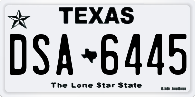 TX license plate DSA6445