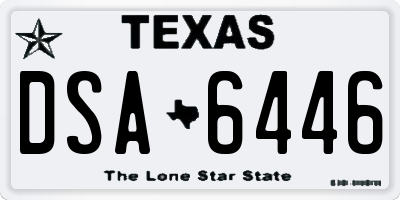 TX license plate DSA6446