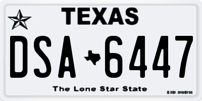 TX license plate DSA6447